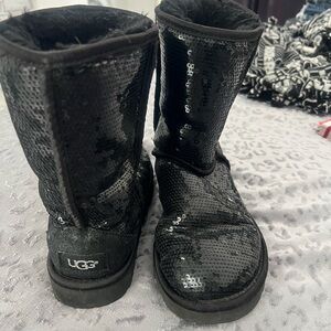 UGG Sparkling Black Sequin Boots